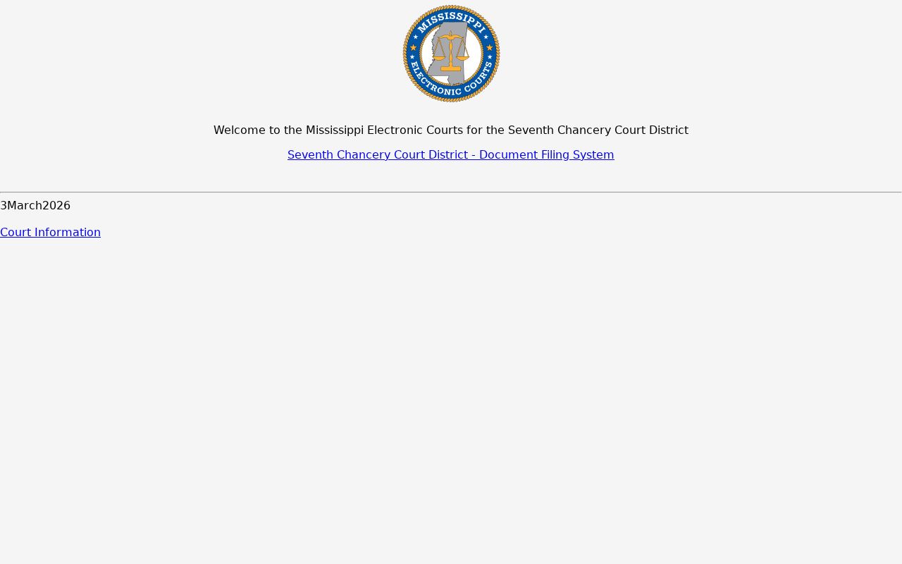 Tunica County civil docket Seventh Chancery District MEC landing page