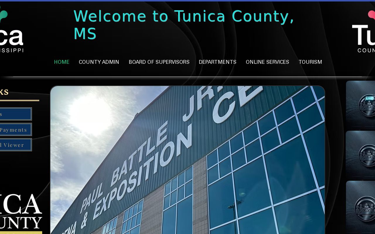 Tunica County court docket county government services page